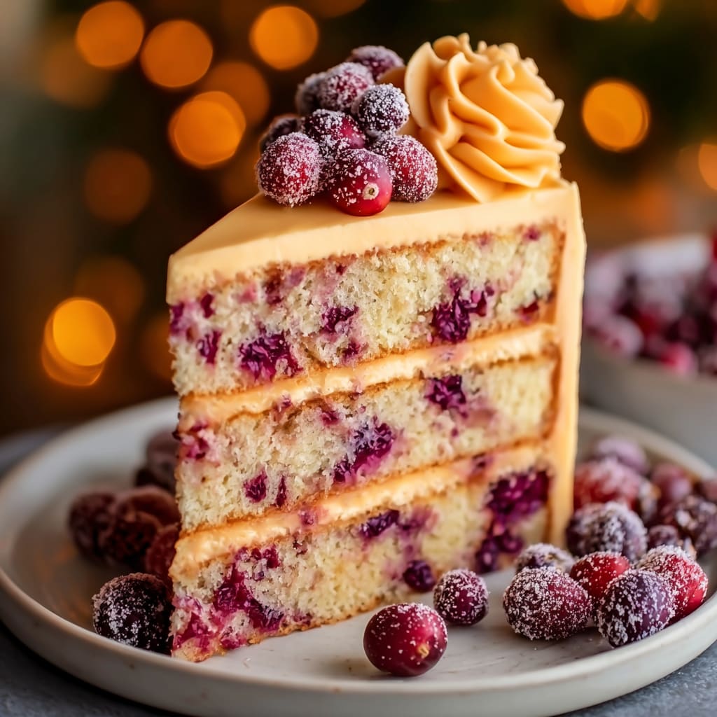 Cranberry Orange Layer Cake with Citrus Buttercream