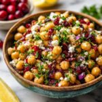 Feta and Cranberry Chickpeas with Lemon Vinaigrette