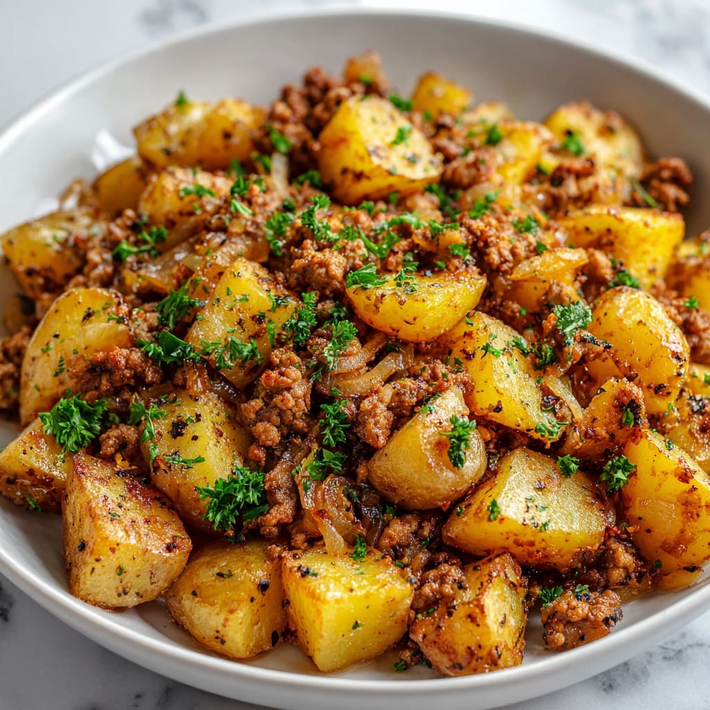 Ground turkey and tender potatoes