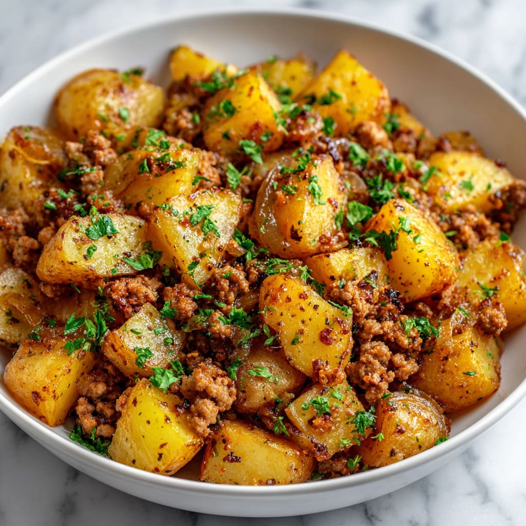 Ground turkey and tender potatoes