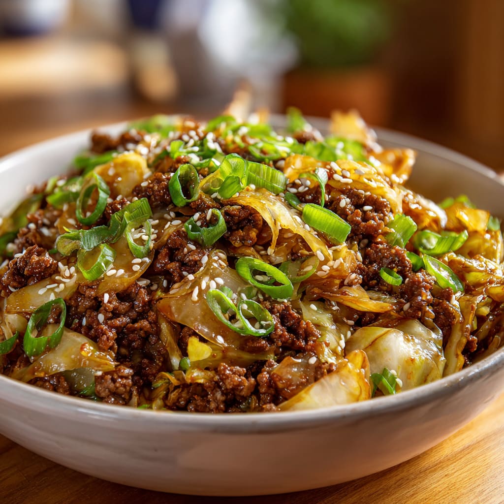 Low-Carb Mongolian Ground Beef and Cabbage Delights You!