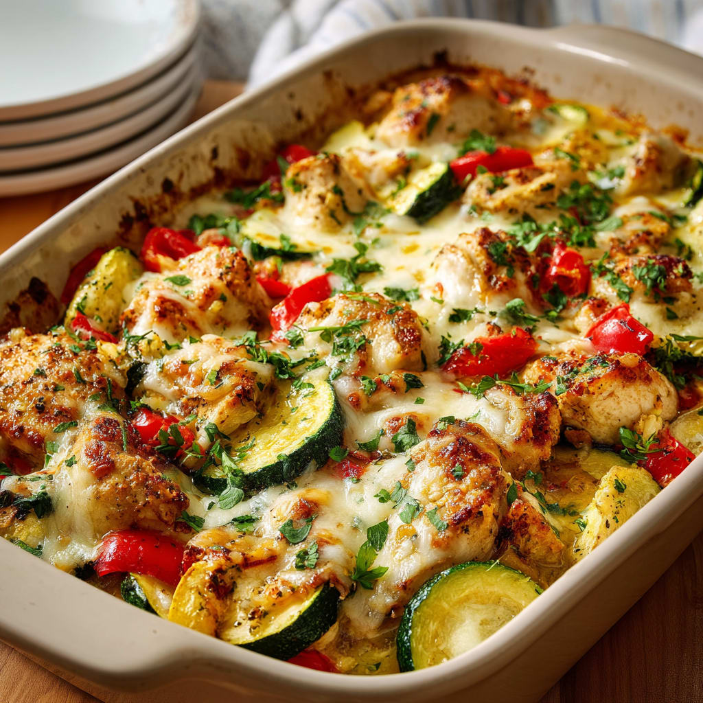 Mediterranean Chicken Zucchini Bake Recipe