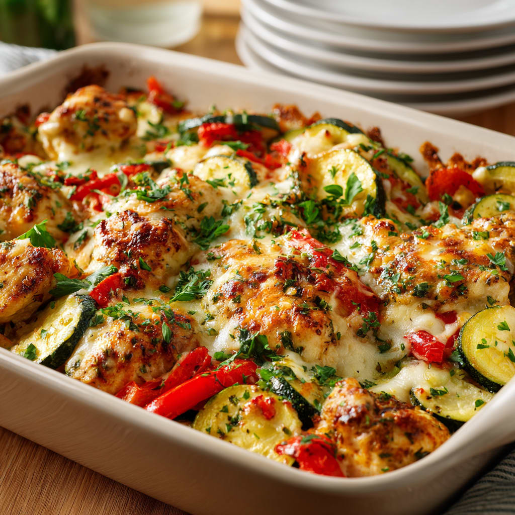 Mediterranean Chicken Zucchini Bake Recipe