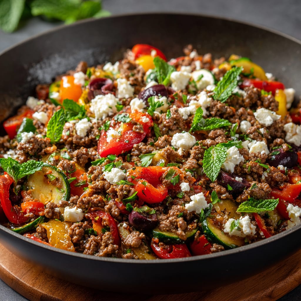 Mediterranean Ground Beef Stir-Fry