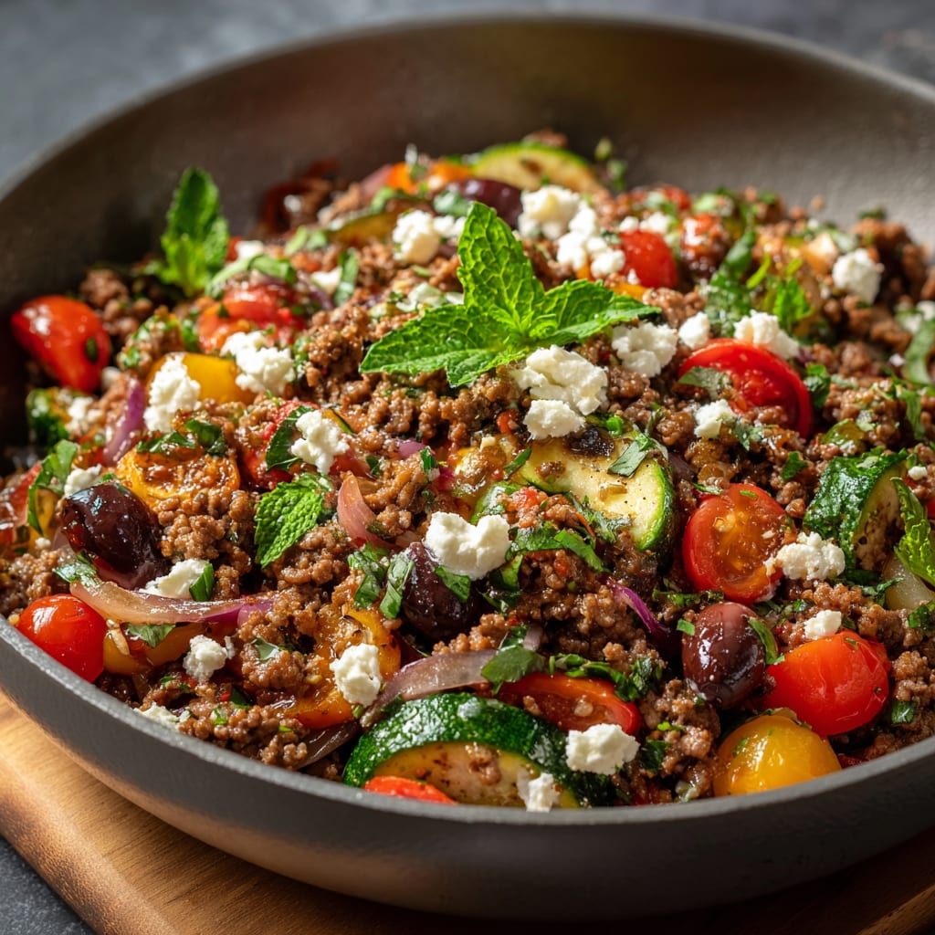 Mediterranean Ground Beef Stir-Fry