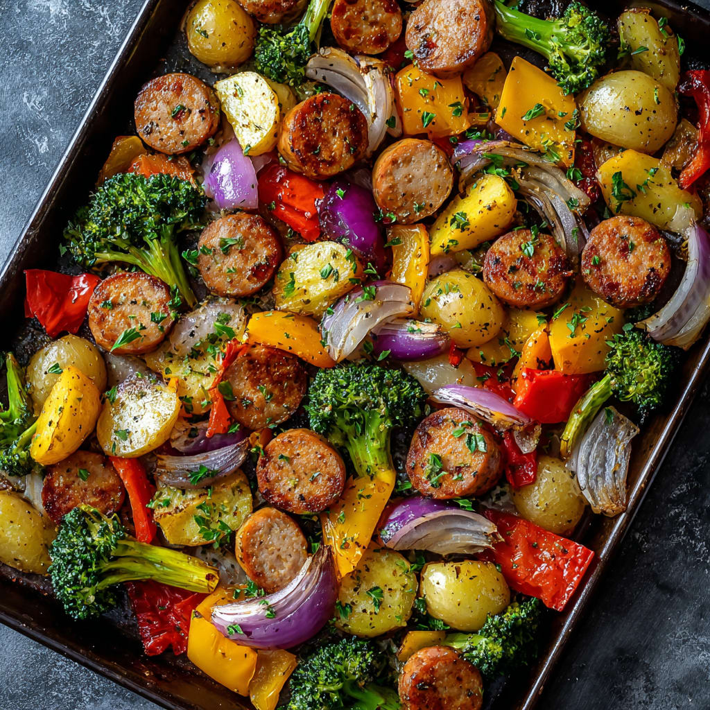 Sheet Pan Chicken Sausage and Veggies