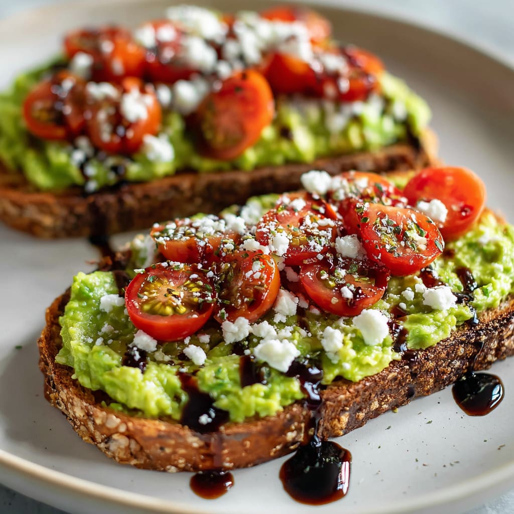 Avocado Toast with Feta and Cherry Tomatoes