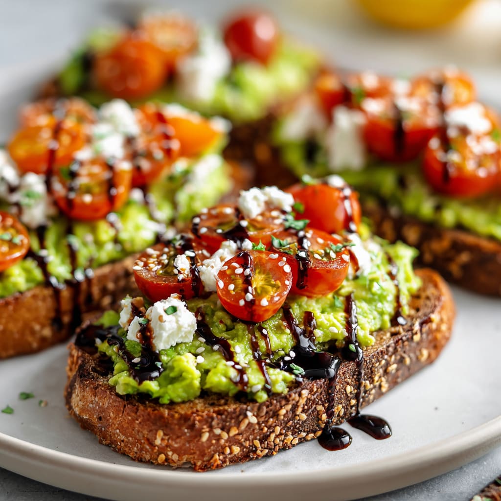 Avocado Toast with Feta and Cherry Tomatoes