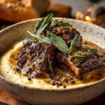 Braised Short Ribs in Creamy Herb Sauce