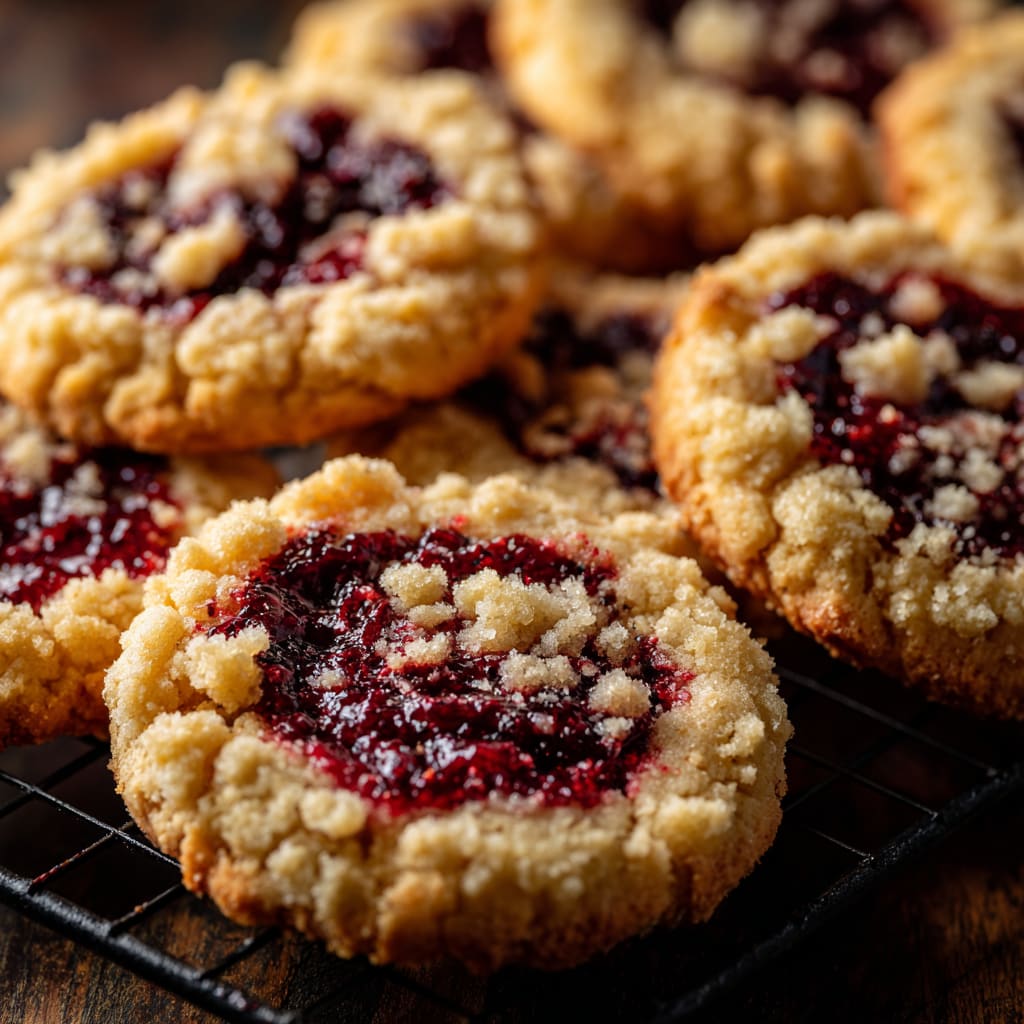 Buttery Raspberry Crumble Cookies