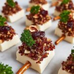 Candied Pecan and Cranberry Brie Bites