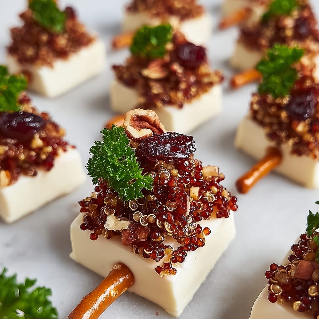 Candied Pecan and Cranberry Brie Bites