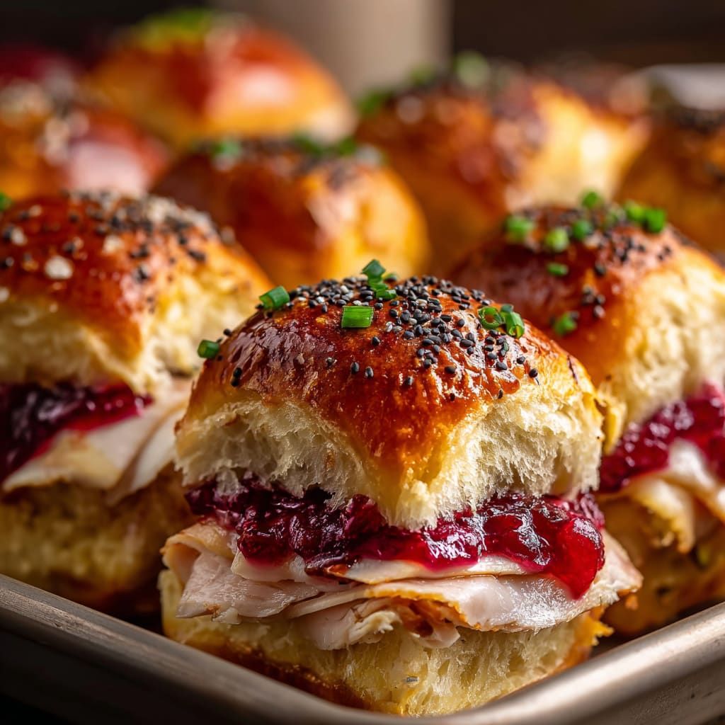 Cheesy Cranberry Turkey Sliders