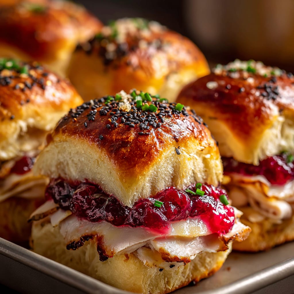 Cheesy Cranberry Turkey Sliders