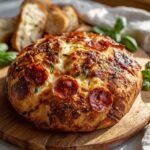 Cheesy Pepperoni Sourdough Pizza Bread