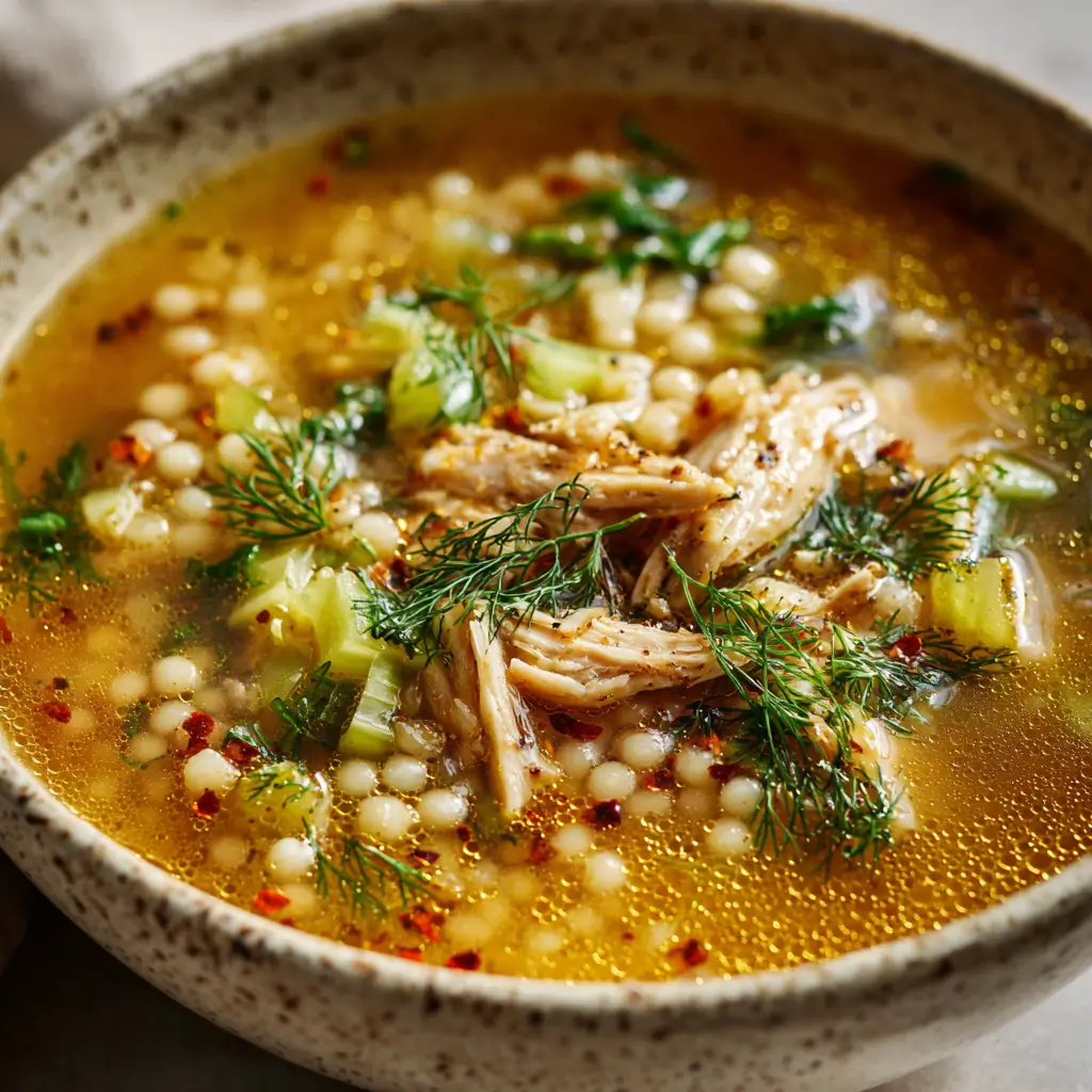 Chicken and Pearl Couscous Soup