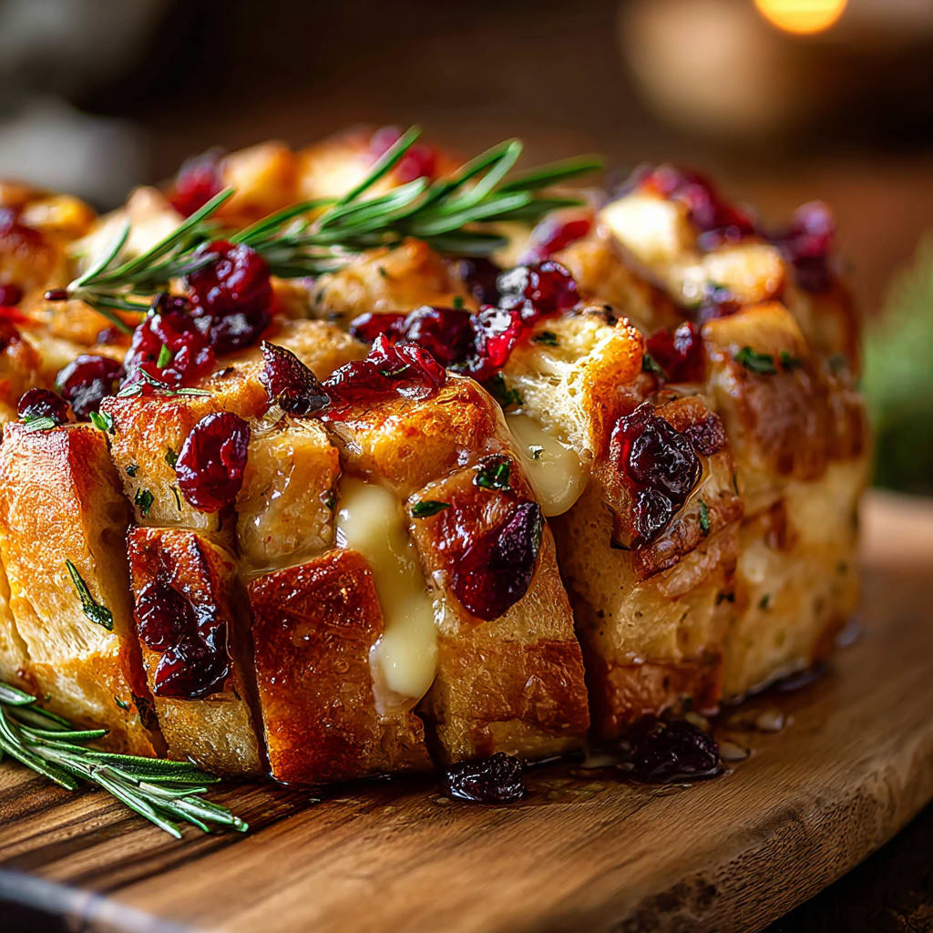 Cranberry Brie Sourdough Pull Apart Bread