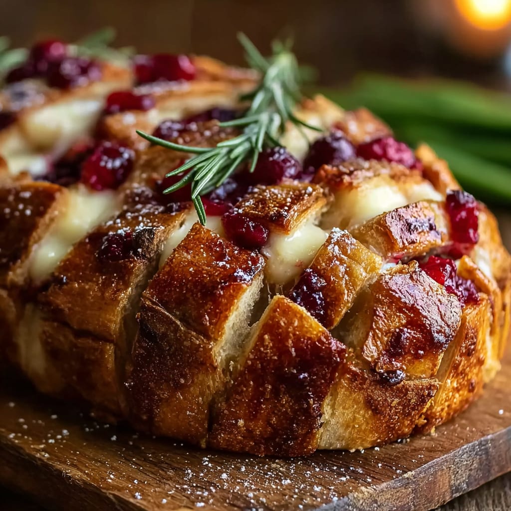 Cranberry Brie Sourdough Pull Apart Bread