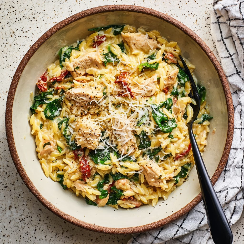 Creamy Leftover Turkey Orzo