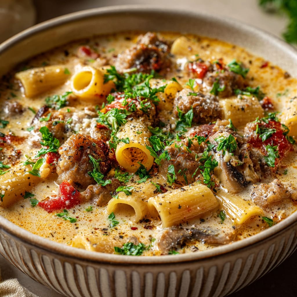 Creamy Parmesan Italian Sausage Soup
