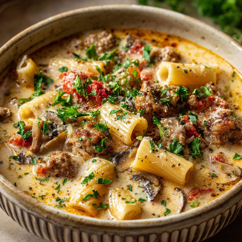 Creamy Parmesan Italian Sausage Soup