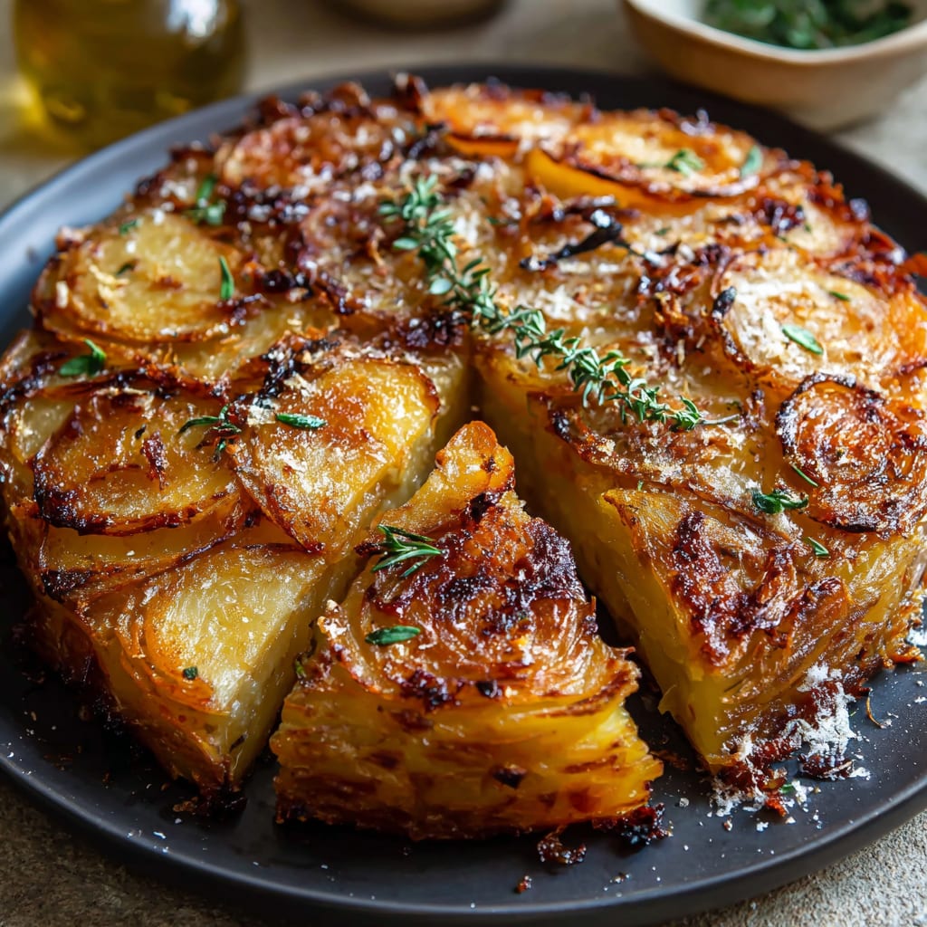 Crispy Balsamic Potato Torte