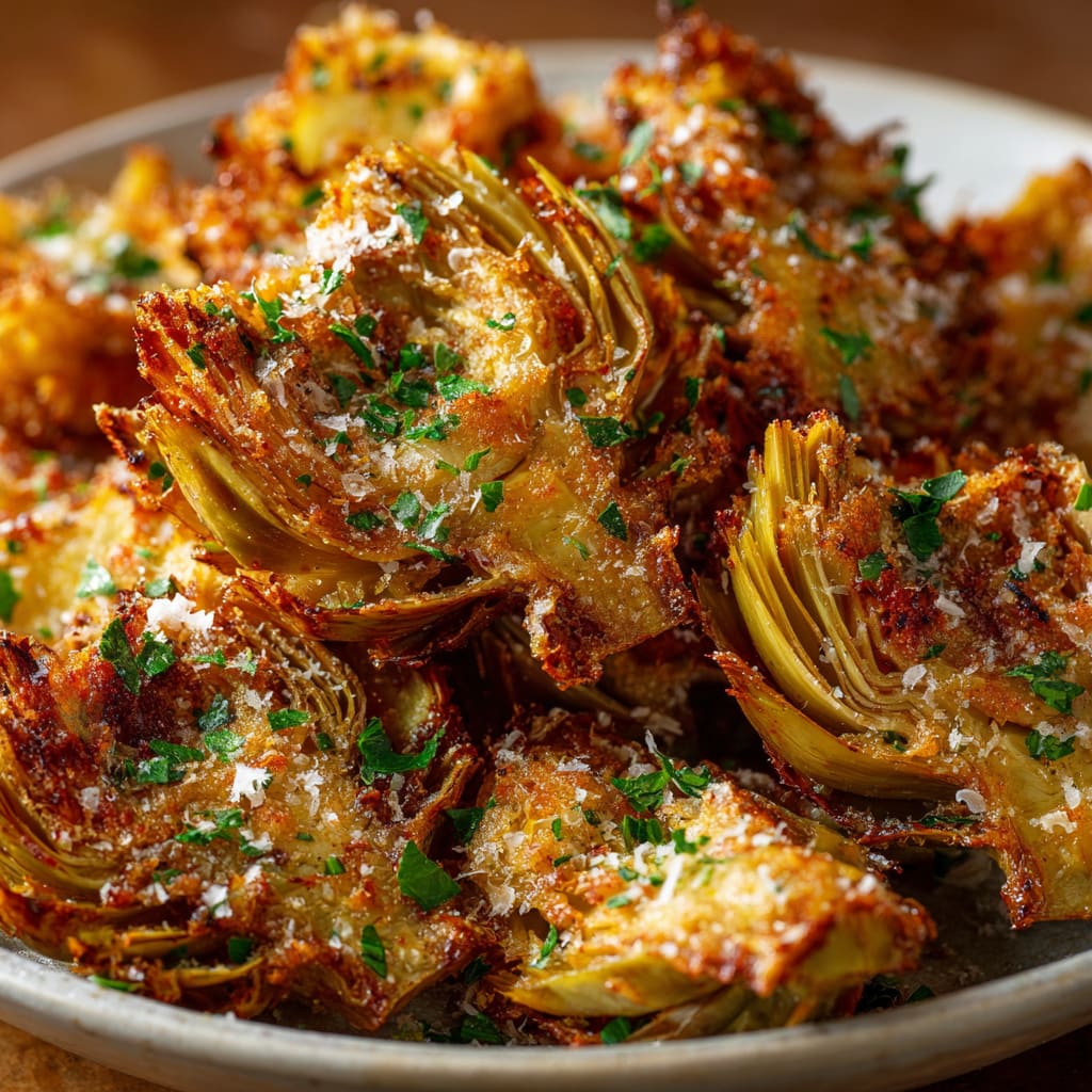 Crispy Parmesan Artichoke Hearts