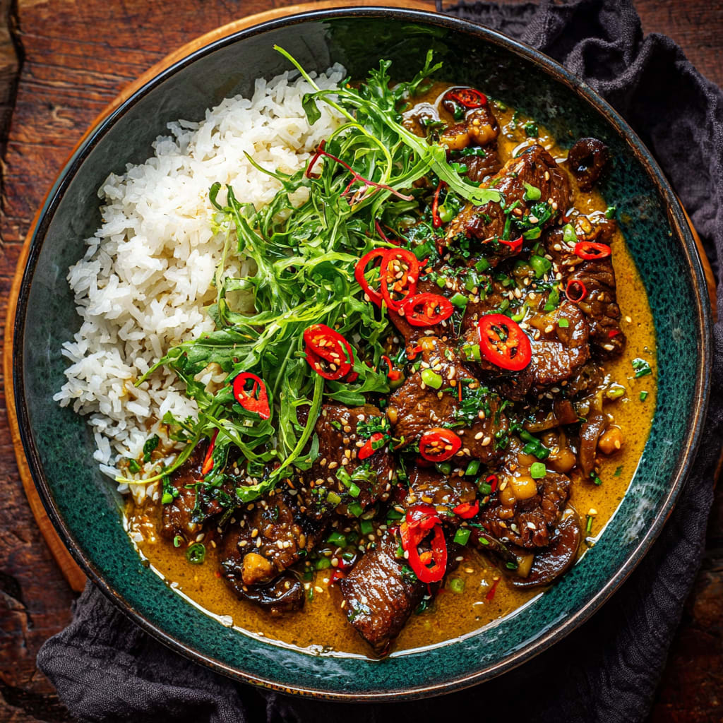 Curried Beef & Mushrooms