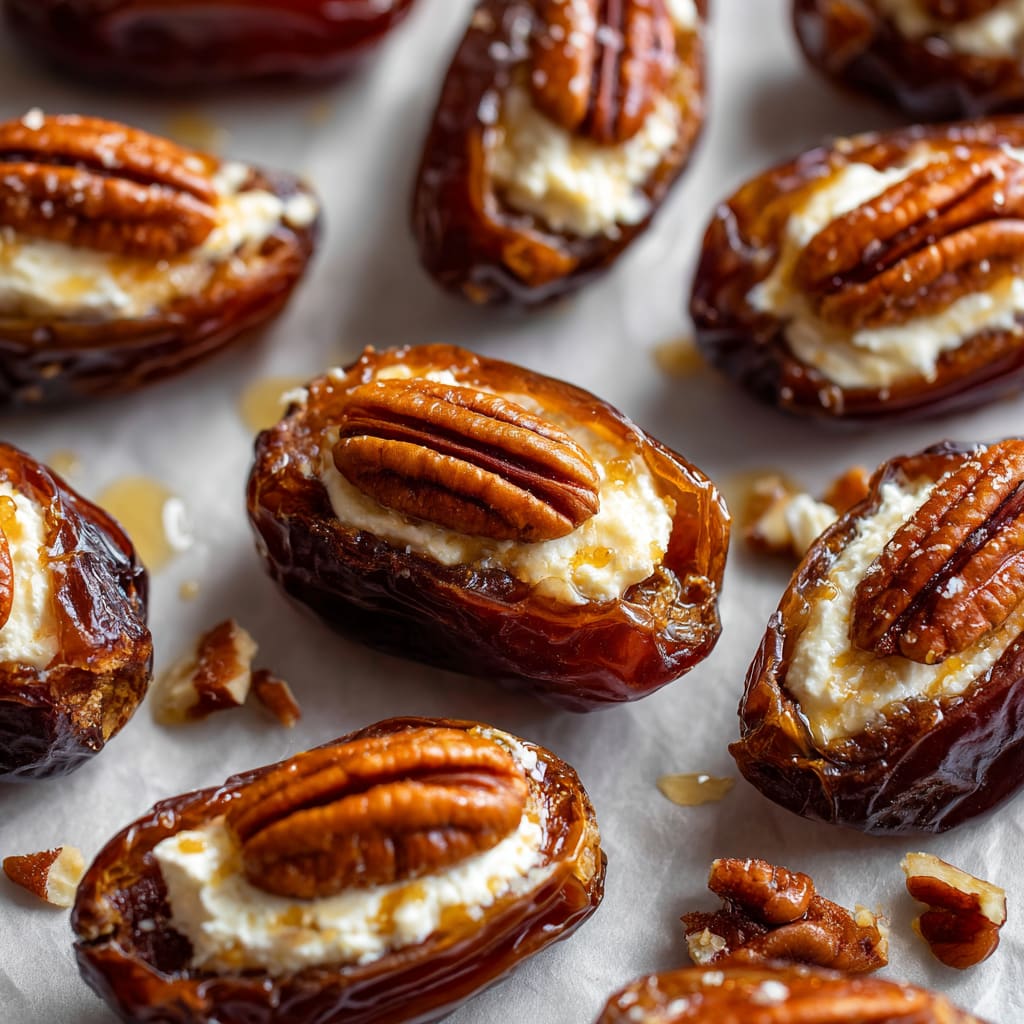 Easy Mascarpone Stuffed Dates with Pecans