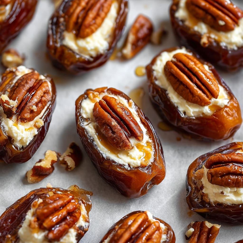 Easy Mascarpone Stuffed Dates with Pecans