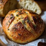 Easy Roasted Garlic Rosemary Artisan Bread