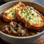French Onion Short Rib Soup with Cheesy Gruyère Toast
