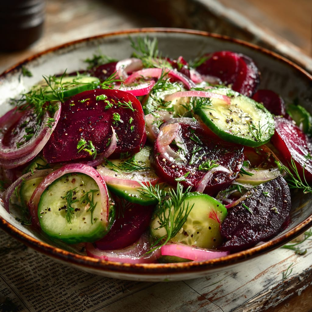 Garden Fresh Cucumber and Beetroot Salad with Herbs