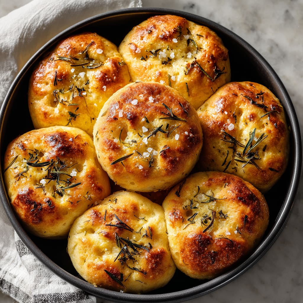 Garlic Rosemary Focaccia Muffins