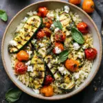 Grilled Zucchini with Orzo, Feta, and Pesto