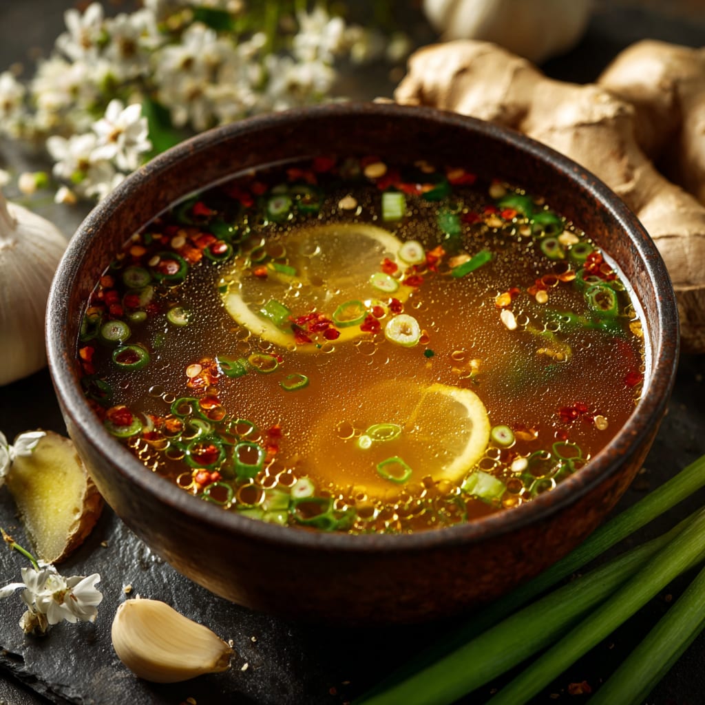 Healing Miso-Ginger Lemon Detox Broth