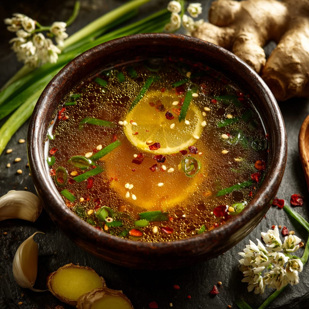 Healing Miso-Ginger Lemon Detox Broth