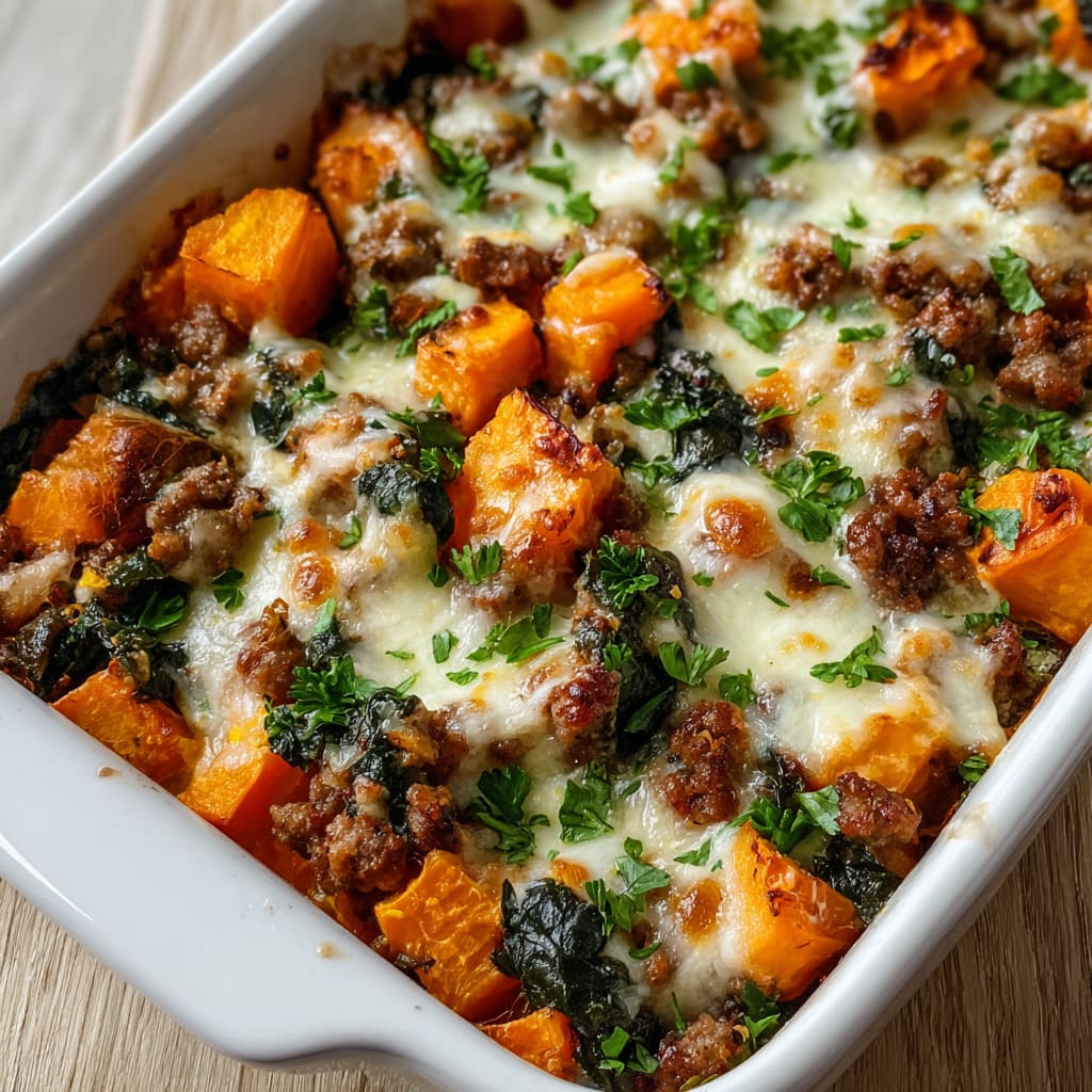 Healthy Ground Turkey Sweet Potato Bake