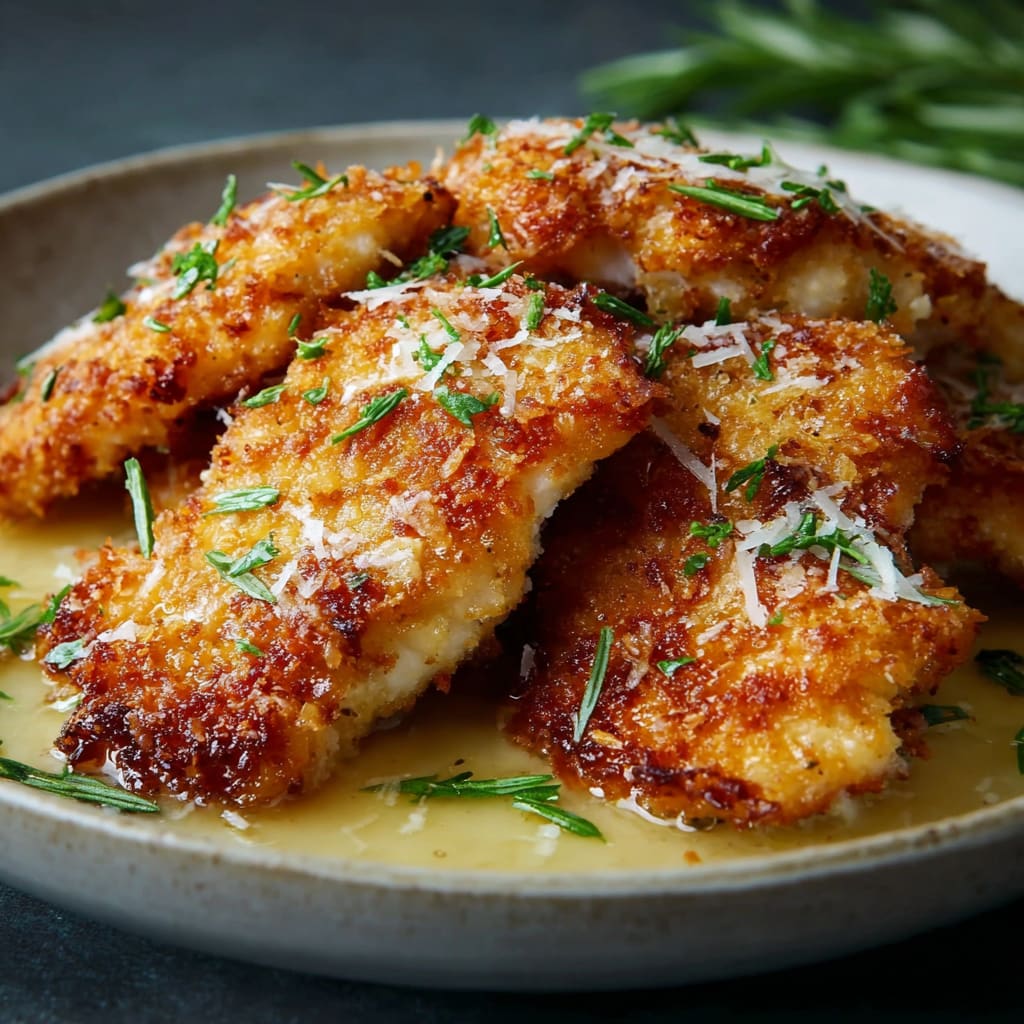 Irresistibly Zesty Lemon Pecorino Crispy Chicken Delight