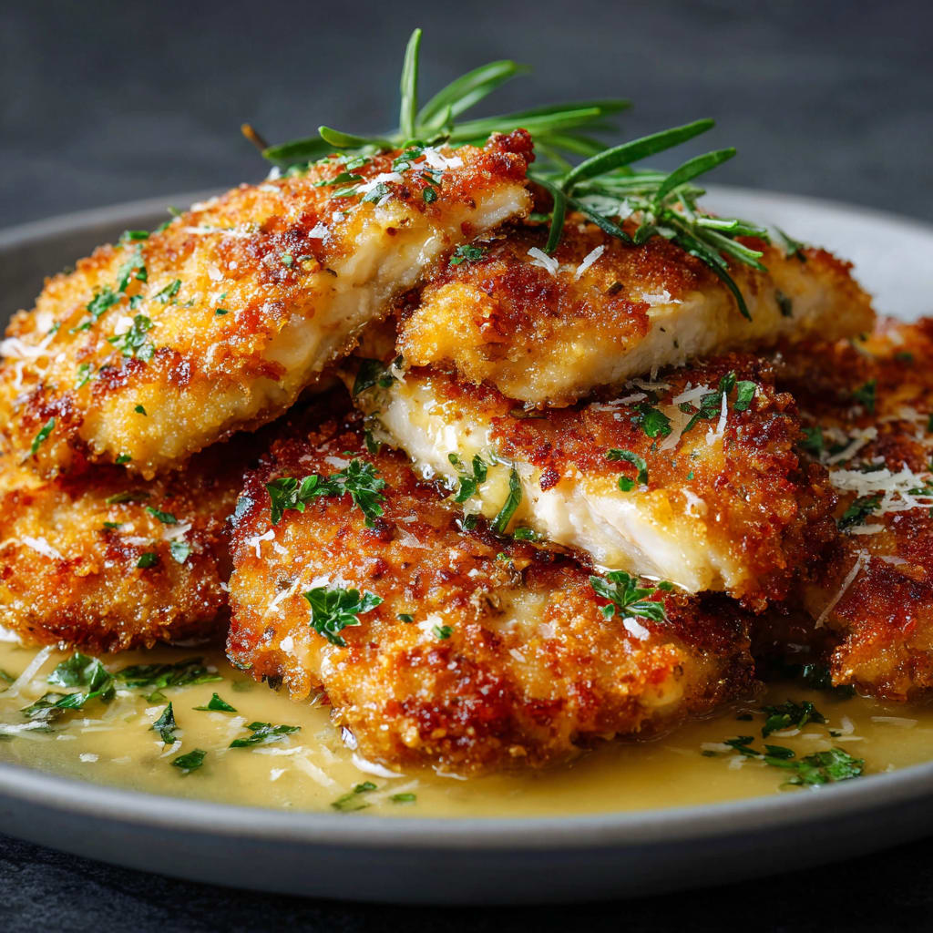 Irresistibly Zesty Lemon Pecorino Crispy Chicken Delight