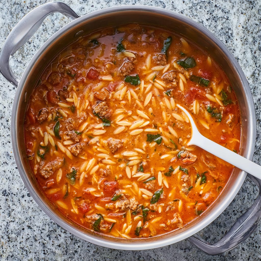 Italian Sausage & Orzo Soup