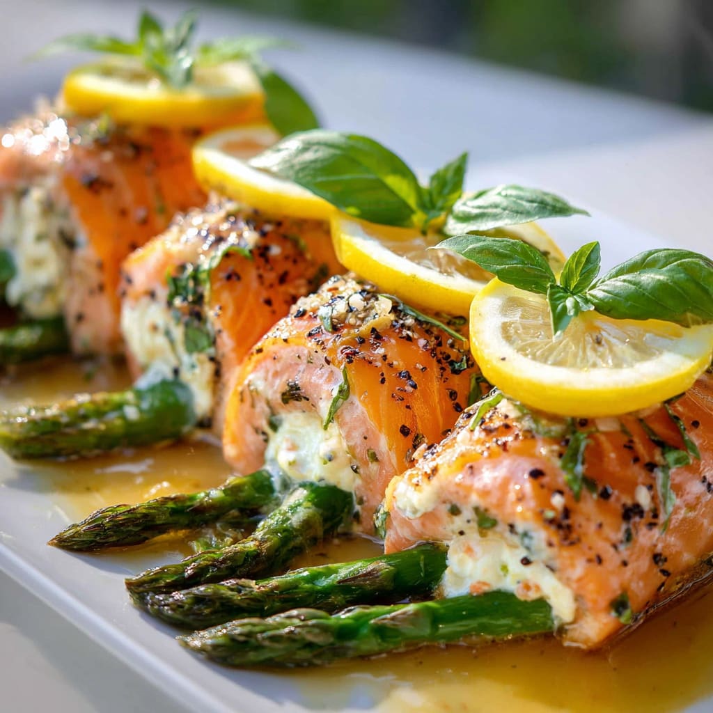 Lemon Basil Salmon Rolls