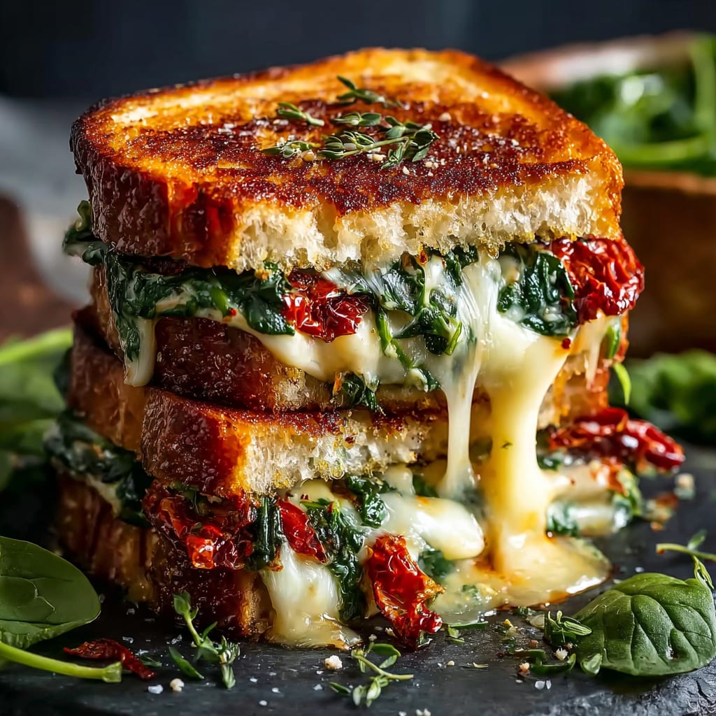 Mediterranean Spinach Grilled Cheese