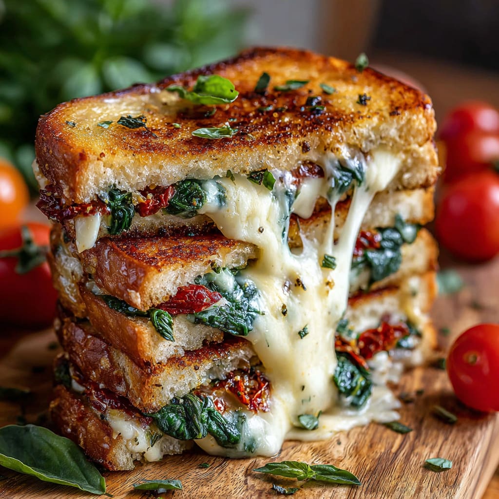 Mediterranean Spinach Grilled Cheese