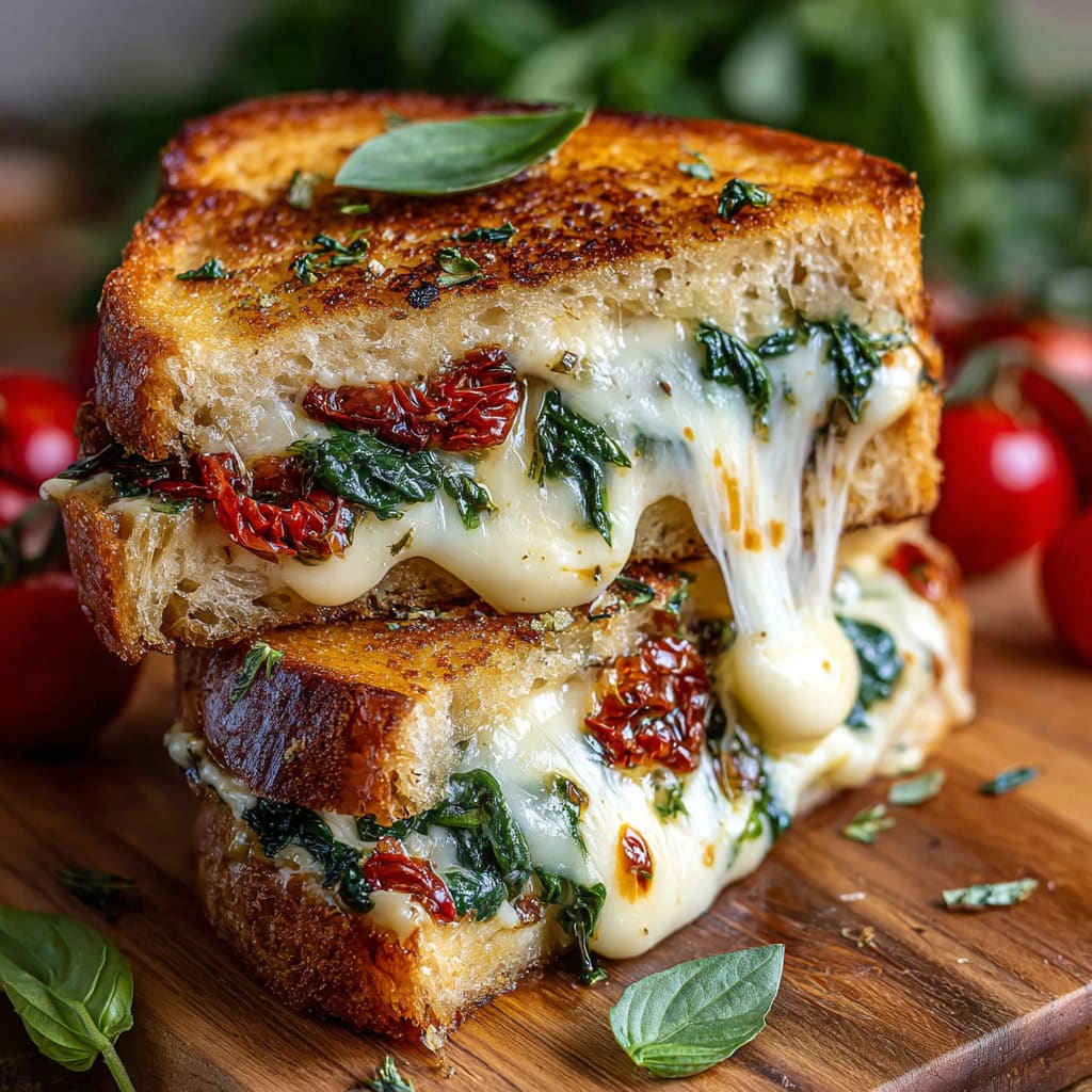 Mediterranean Spinach Grilled Cheese