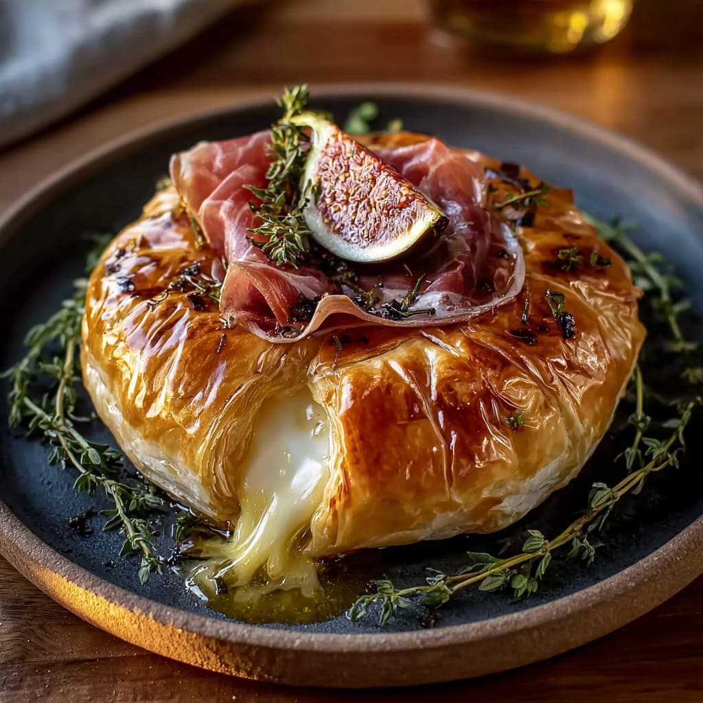 Prosciutto Wrapped Baked Brie in Pastry