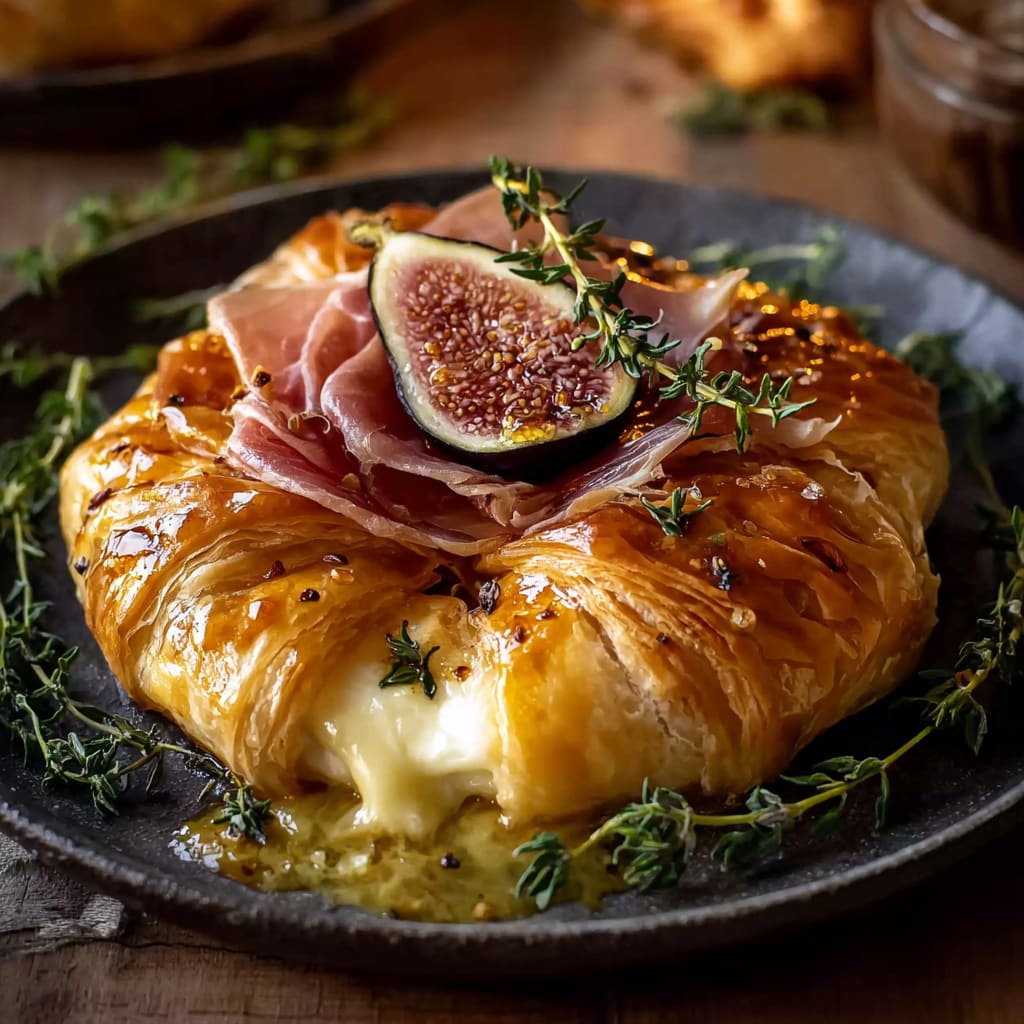 Prosciutto Wrapped Baked Brie in Pastry