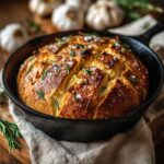 Rustic Garlic Rosemary Skillet Bread