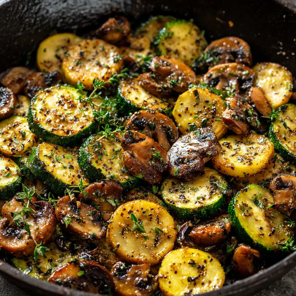 Skillet Zucchini and Mushrooms