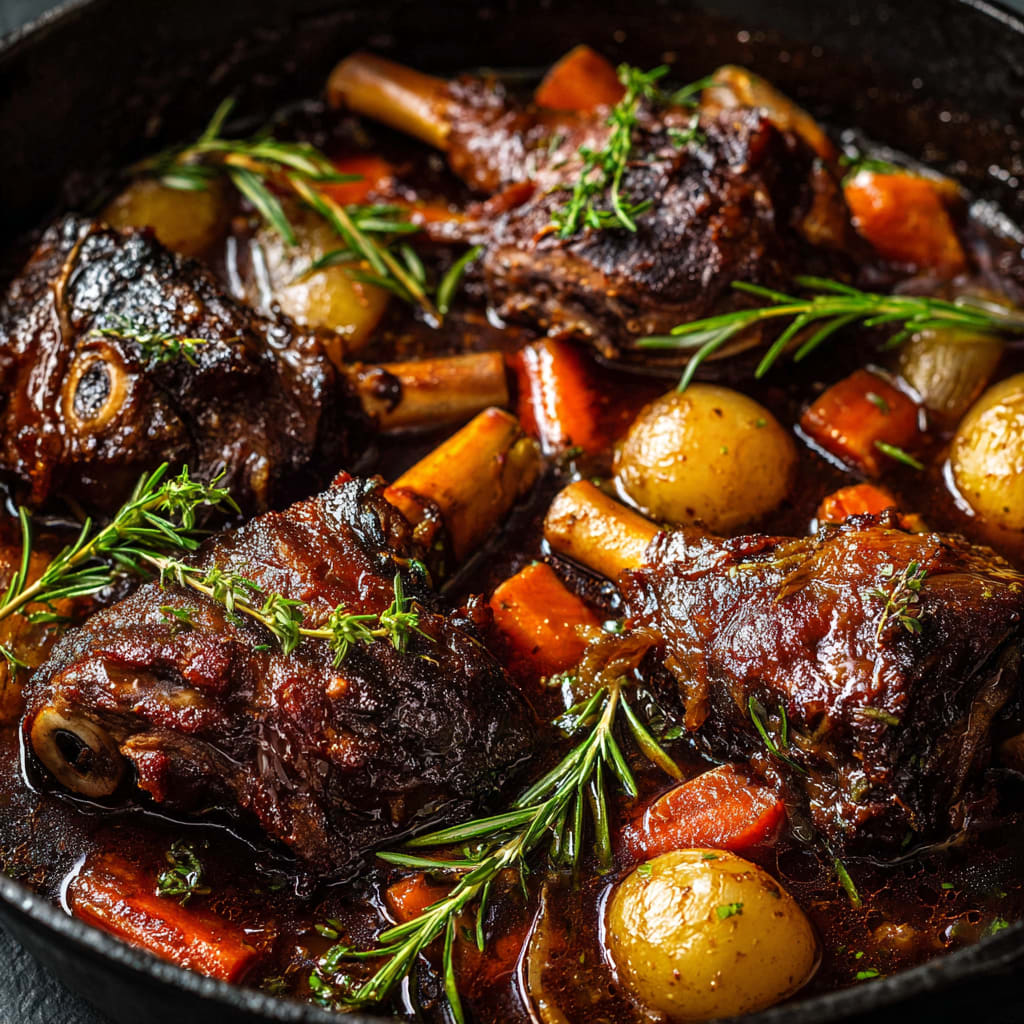 Slow Cooked Lamb Shanks